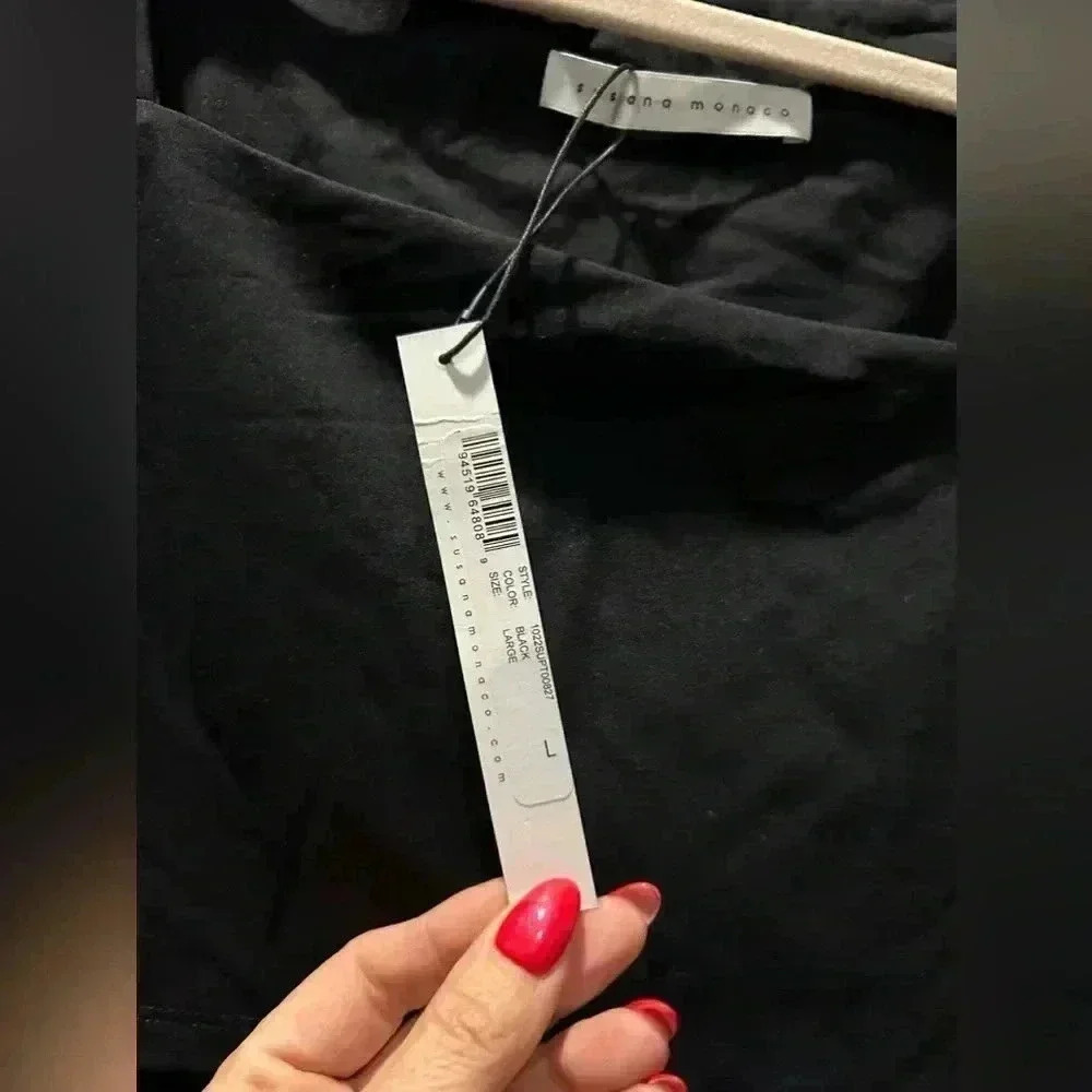 NWT! Susana Monaco Bell Sleeve Crop Top - Picture 3 of 6